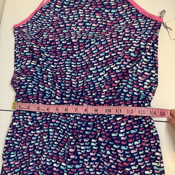 Vineyard Vines for Target Girls Scoop Neck Romper Size XL School of Whales Blue - Picture 14 of 15